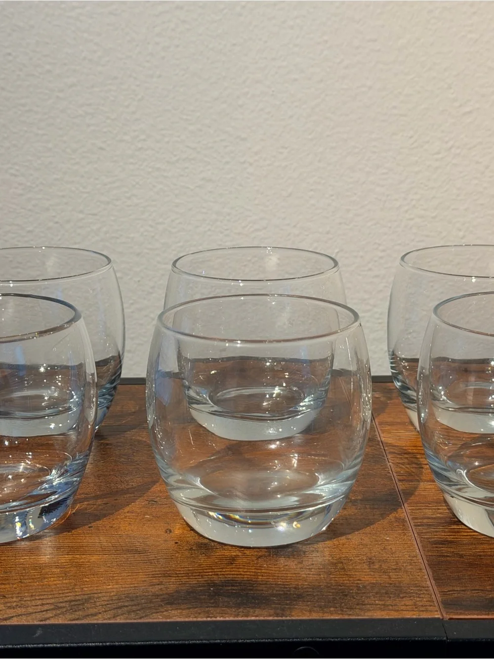 Clear Stemless Wine Glasses - Set of 6